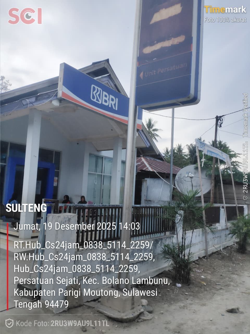Pekerjaan lapangan — BRI Unit Persatuan — Bolano Lambunu, Parigi Moutong