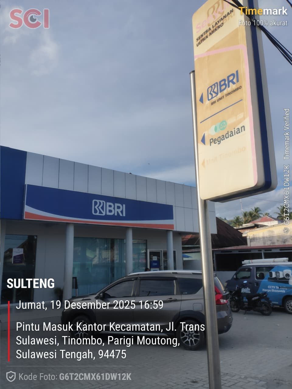 Pekerjaan lapangan — BRI Unit Tinombo — Parigi Moutong