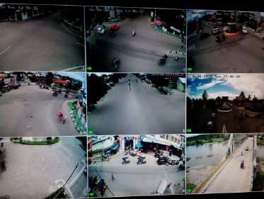 Layar monitoring CCTV lalu lintas NTMC Kota Gorontalo